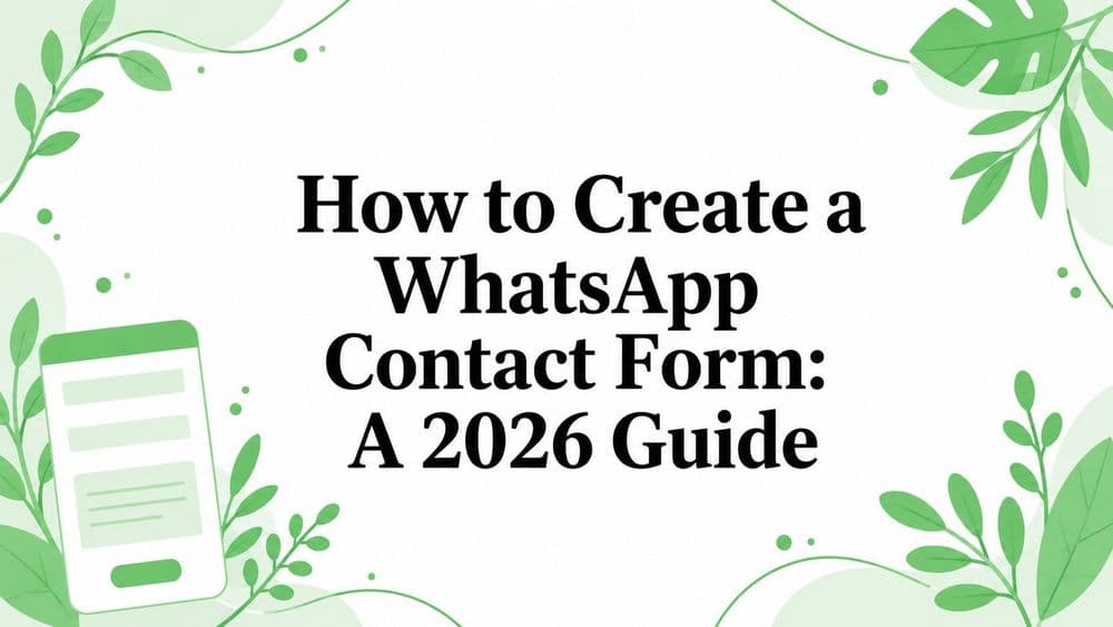 How to Create a WhatsApp Contact Form: A 2026 Guide